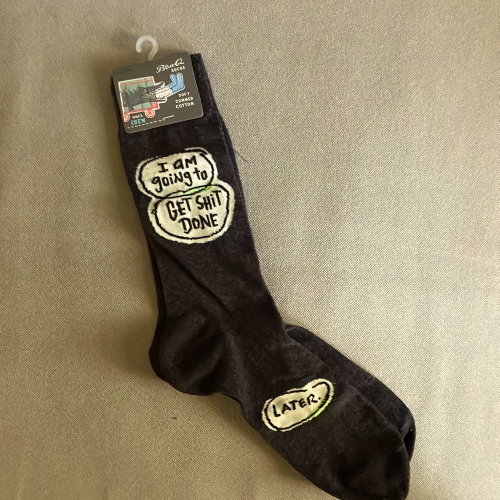 Blue Q Socks ‘I am going to get sh** done … later’